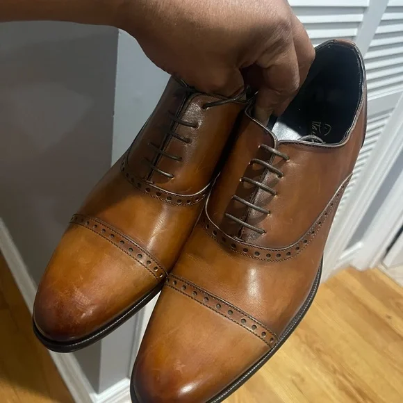 Paul Evans Tan/Brown Leather Shoes Sz 9.5 - Picture 9 of 15